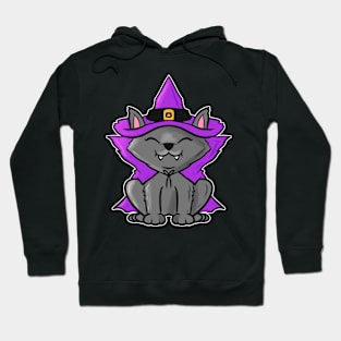 Cute Kawaii cat in Witch Costume for Halloween Hoodie